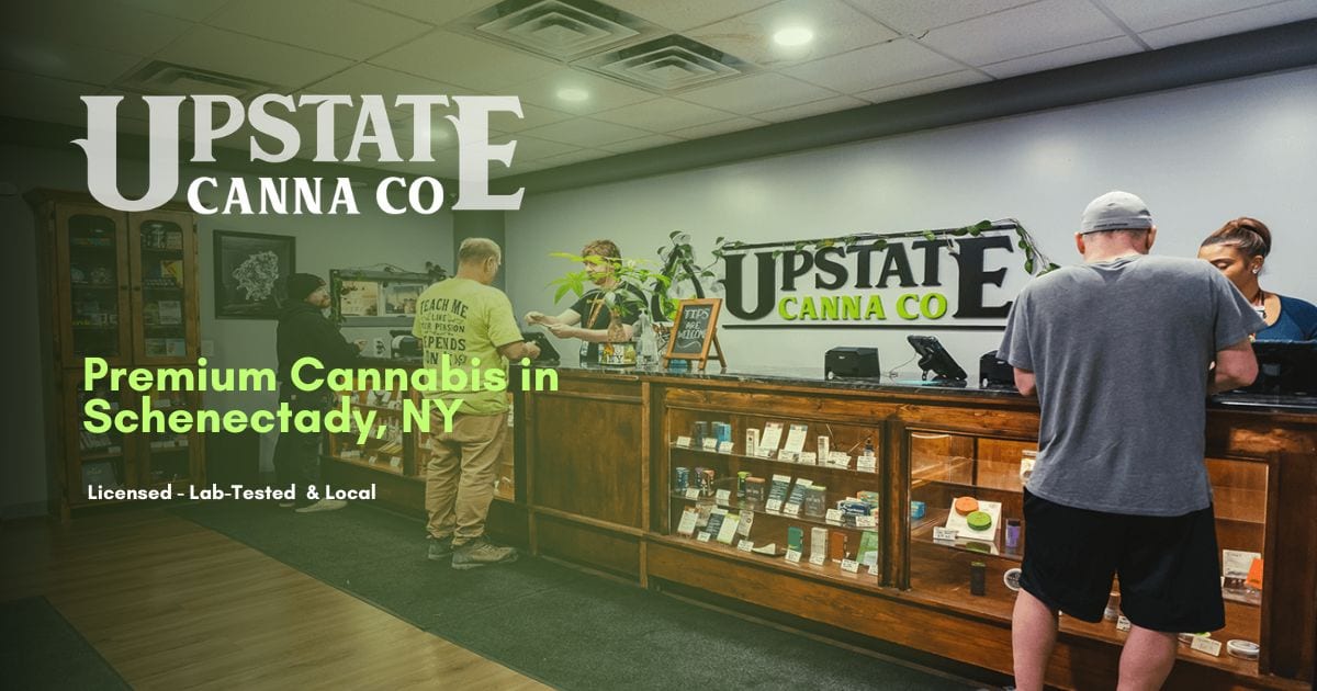 Upstate Canna Co cannabis dispensary logo and branding in Schenectady NY
